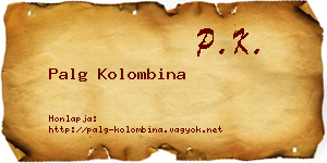Palg Kolombina névjegykártya